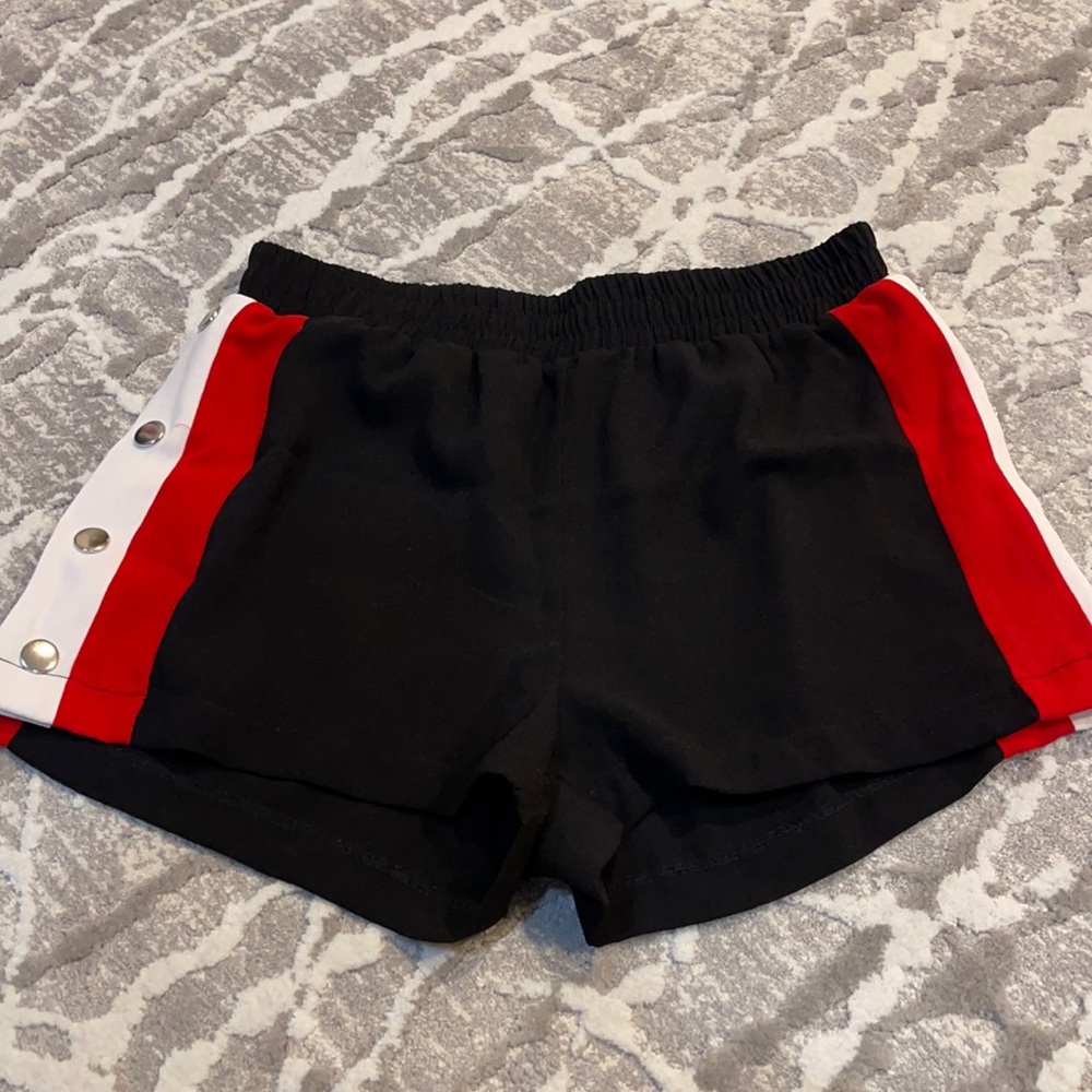 Black red and white shorts